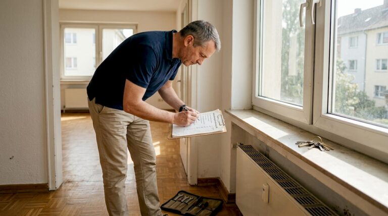 Vermieter macht die Wohnung fit für die bevorstehende Wohnungsabnahme