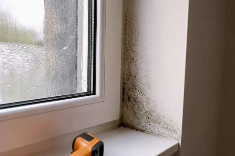 Schimmel an der kalten Fensterlaibung